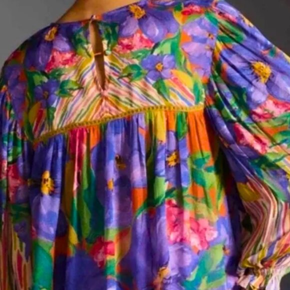 NWT Anthropologie Bl^nk Miranda Peasant Blouse - Picture 2 of 6